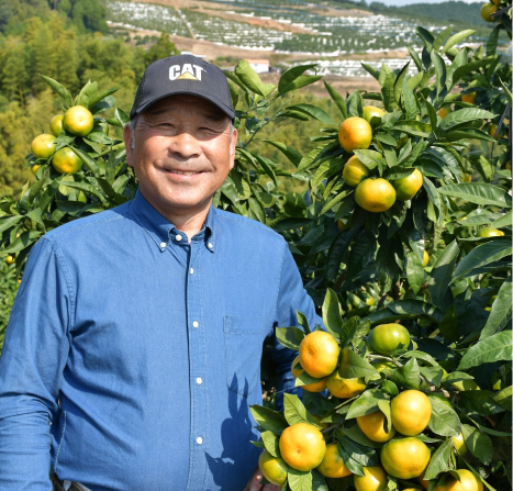 smiling mikan farmer